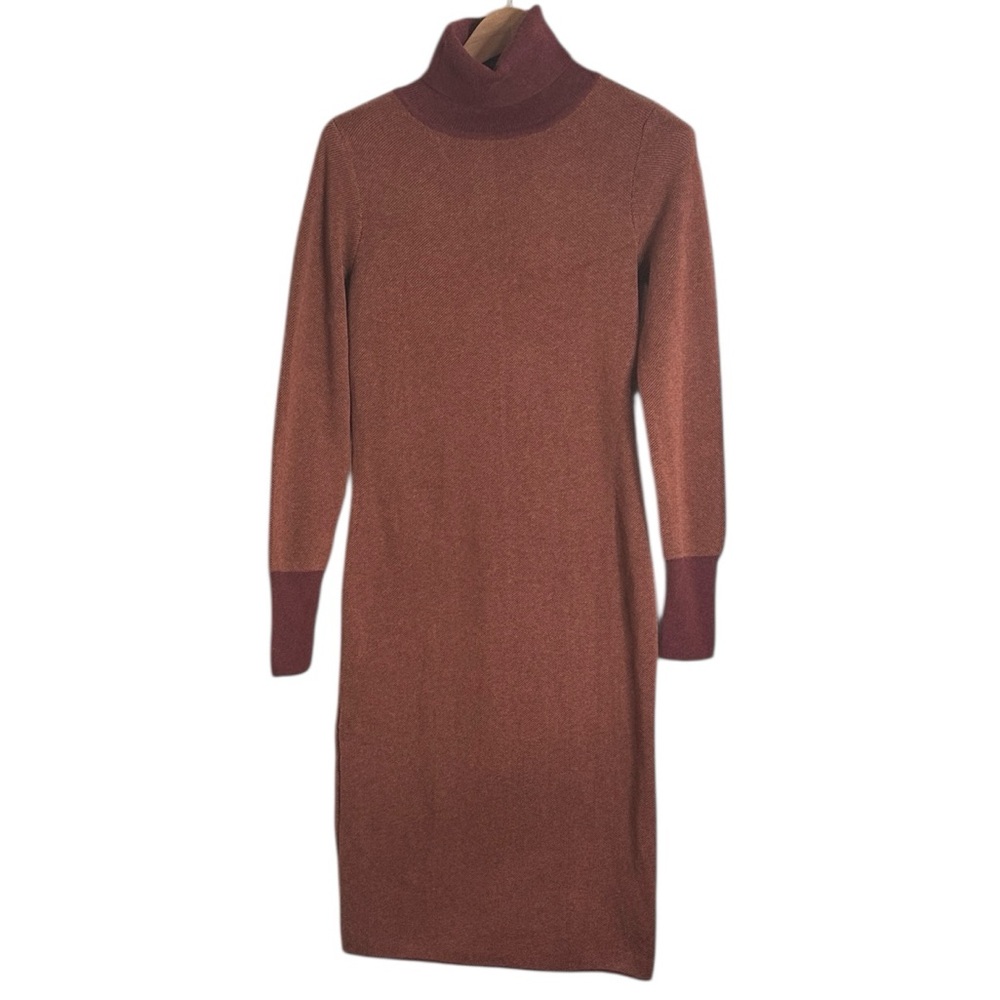Prana South Rock Sweater Dress Rhubarb Turtleneck Organic Cotton Wool size S